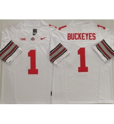 Men's Ohio State Buckeyes #1 Buckeyes White 2025 F.U.S.E. Limited Stitched Jersey