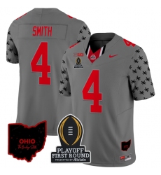 Men's Ohio State Buckeyes #4 Jeremiah Smith Grey Limited Stitched Football Jersey