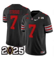 Men's Ohio State Buckeyes #7 C.J. Stroud Black 2025 CFP Final F.U.S.E. Vapor Limited Stitched Football Jersey