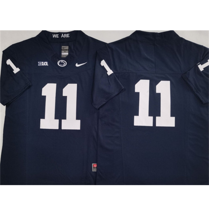 Men's Penn State Nittany Lions #11 Abdul Carter Navy 2024 F.U.S.E. No Name Stitched Jersey