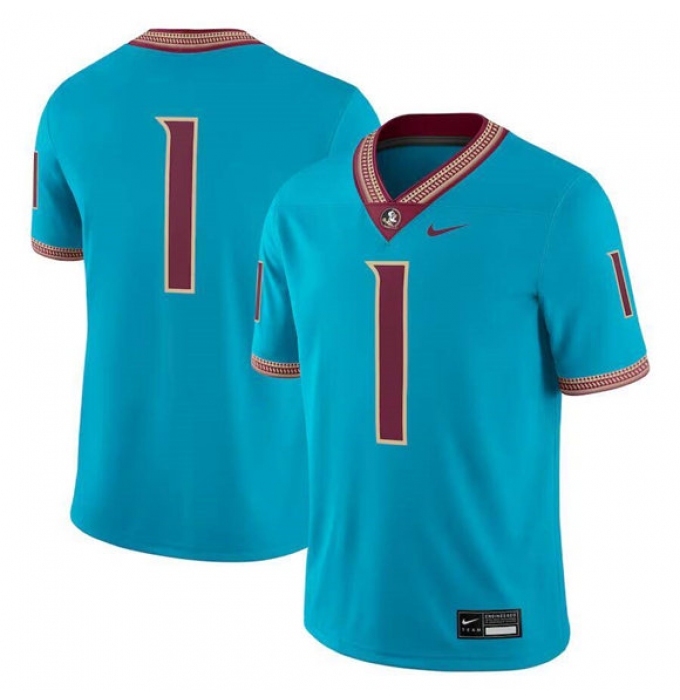 Florida State Seminoles #1 Teal Stitched Football Game Jersey