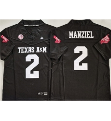 Men's Texas A&M Aggies Lions #2 Johnny Manziel Black 2025 F.U.S.E. Stitched Jersey