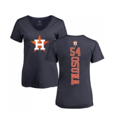 Baseball Women's Houston Astros #54 Roberto Osuna Navy Blue Backer T-Shirt