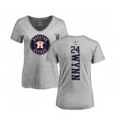 MLB Women's Nike Houston Astros #24 Jimmy Wynn Ash Backer T-Shirt