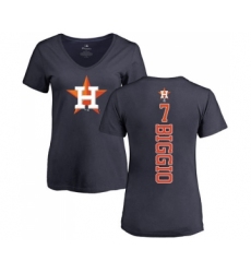 MLB Women's Nike Houston Astros #7 Craig Biggio Navy Blue Name & Number T-Shirt