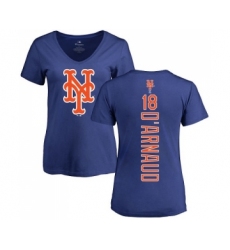 MLB Women's Nike New York Mets #18 Travis d'Arnaud Royal Blue Backer T-Shirt