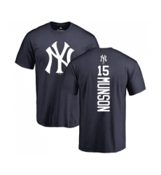 MLB Nike New York Yankees #15 Thurman Munson Navy Blue Backer T-Shirt