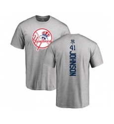 MLB Nike New York Yankees #41 Randy Johnson Ash Backer T-Shirt