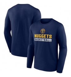 Men's Denver Nuggets Navy Let's Go Long Sleeve T-Shirt