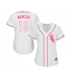 Women's Majestic Chicago White Sox #10 Yoan Moncada Replica White Fashion Cool Base MLB Jerseys