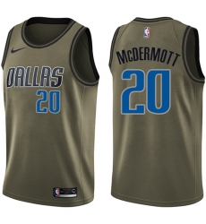 Youth Nike Dallas Mavericks #20 Doug McDermott Swingman Green Salute to Service NBA Jersey