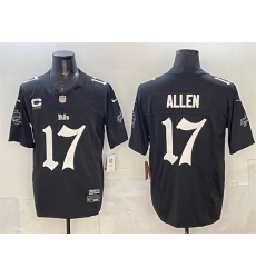 Men's Buffalo Bills #17 Josh Allen Black F.U.S.E. 'Gothic Cold Front Edition' With 4-Star C Vapor Limited Stitched Football Jersey