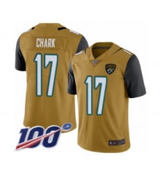 Men's Jacksonville Jaguars #17 DJ Chark Limited Gold Rush Vapor Untouchable 100th Season Football Jersey