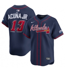 Men's Atlanta Braves #13 Ronald Acuna Jr. Navy 2025 Speedway Classic Alternate Limited Stitched Baseball Jersey