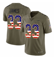 Youth Nike Los Angeles Chargers #33 Derwin James Limited Olive USA Flag 2017 Salute to Service NFL Jersey
