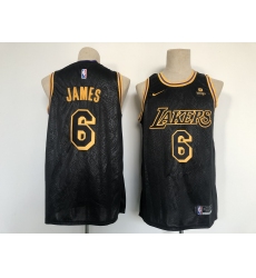 Men's Nike Los Angeles Lakers #6 LeBron James Black City Player Jersey