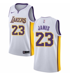 Women's Nike Los Angeles Lakers #23 LeBron James Authentic White NBA Jersey - Association Edition