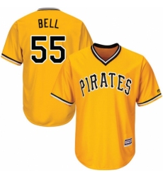 Youth Majestic Pittsburgh Pirates #55 Josh Bell Replica Gold Alternate Cool Base MLB Jersey