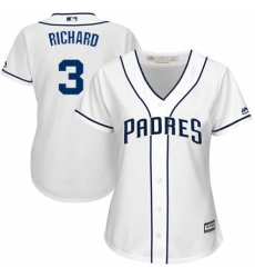 Women's Majestic San Diego Padres #3 Clayton Richard Replica White Home Cool Base MLB Jersey