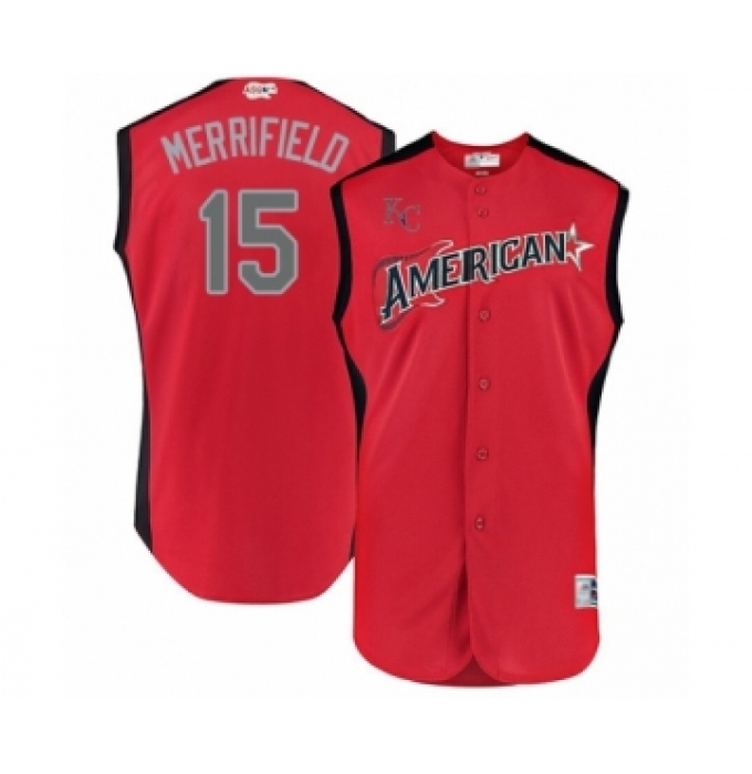 Youth Kansas City Royals #15 Whit Merrifield Authentic Red American League 2019 Baseball All-Star Jersey
