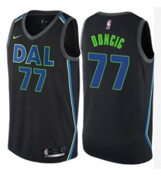 Men's Nike Dallas Mavericks #77 Luka Doncic Authentic Black NBA Jersey - City Edition