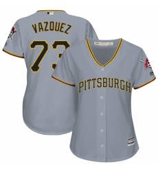 Women's Majestic Pittsburgh Pirates #73 Felipe Vazquez Replica Grey Road Cool Base MLB Jersey
