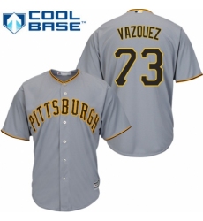 Youth Majestic Pittsburgh Pirates #73 Felipe Vazquez Authentic Grey Road Cool Base MLB Jersey