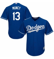 Youth Majestic Los Angeles Dodgers #13 Max Muncy Authentic Royal Blue Alternate Cool Base MLB Jersey
