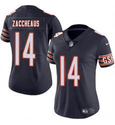 Women's Chicago Bears #14 Olamide Zaccheaus Navy 2025 Vapor Stitched Jersey(Run Small)