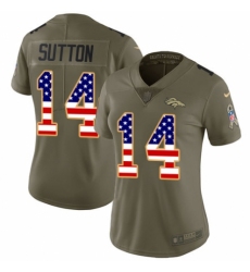 Women's Nike Denver Broncos #14 Courtland Sutton Limited Olive/USA Flag 2017 Salute to Service NFL Jersey