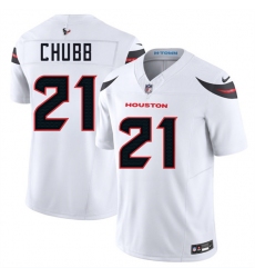 Men's Houston Texans #21 Nick Chubb White 2025 F.U.S.E. Vapor Limited Football Stitched Jersey