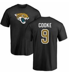NFL Nike Jacksonville Jaguars #9 Logan Cooke Black Name & Number Logo T-Shirt
