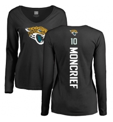 NFL Women's Nike Jacksonville Jaguars #10 Donte Moncrief Black Backer Slim Fit Long Sleeve T-Shirt