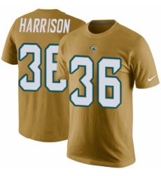 NFL Men's Nike Jacksonville Jaguars #36 Ronnie Harrison Gold Rush Pride Name & Number T-Shirt