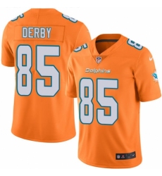 Men's Nike Miami Dolphins #85 A.J. Derby Limited Orange Rush Vapor Untouchable NFL Jersey