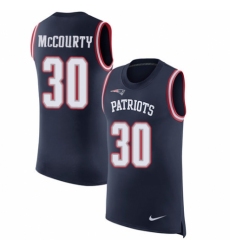 Men's Nike New England Patriots #30 Jason McCourty Navy Blue Rush Player Name & Number Tank Top NFL Jersey