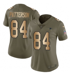 Women's Nike New England Patriots #84 Cordarrelle Patterson Limited Olive Gold 2017 Salute to Service NFL Jersey