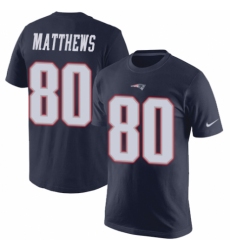 NFL Nike New England Patriots #80 Jordan Matthews Navy Blue Rush Pride Name & Number T-Shirt
