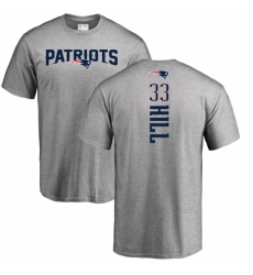NFL Nike New England Patriots #33 Jeremy Hill Ash Backer T-Shirt