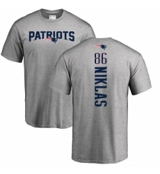 NFL Nike New England Patriots #86 Troy Niklas Ash Backer T-Shirt
