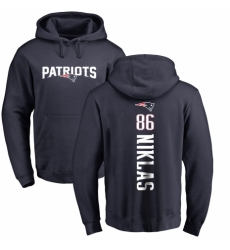 NFL Nike New England Patriots #86 Troy Niklas Navy Blue Backer Pullover Hoodie