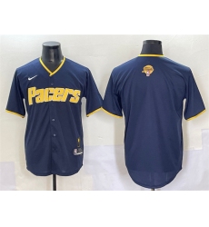 Men's Indiana Pacers Blank Navy 2025 Finals Vapor Stitched Baseball Jersey