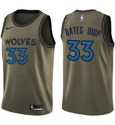 Men's Nike Minnesota Timberwolves #33 Keita Bates-Diop Swingman Green Salute to Service NBA Jersey
