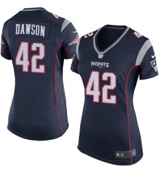 Women's Nike New England Patriots #42 Duke Dawson Game Navy Blue Team Color NFL Jersey