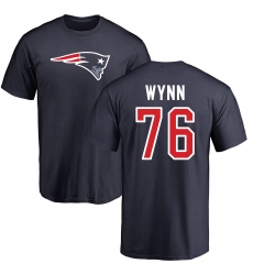 NFL Nike New England Patriots #76 Isaiah Wynn Navy Blue Name & Number Logo T-Shirt