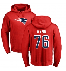 NFL Nike New England Patriots #76 Isaiah Wynn Red Name & Number Logo Pullover Hoodie