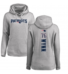 NFL Women's Nike New England Patriots #76 Isaiah Wynn Ash Backer Pullover Hoodie