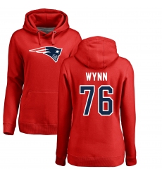 NFL Women's Nike New England Patriots #76 Isaiah Wynn Red Name & Number Logo Pullover Hoodie