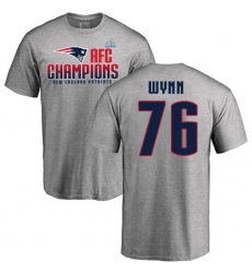 Nike New England Patriots #76 Isaiah Wynn Heather Gray 2017 AFC Champions V-Neck T-Shirt