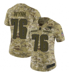 Women's Nike New England Patriots #76 Isaiah Wynn Limited Camo 2018 Salute to Service NFL Jersey